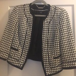 Herringbone Cropped Suit Jacket